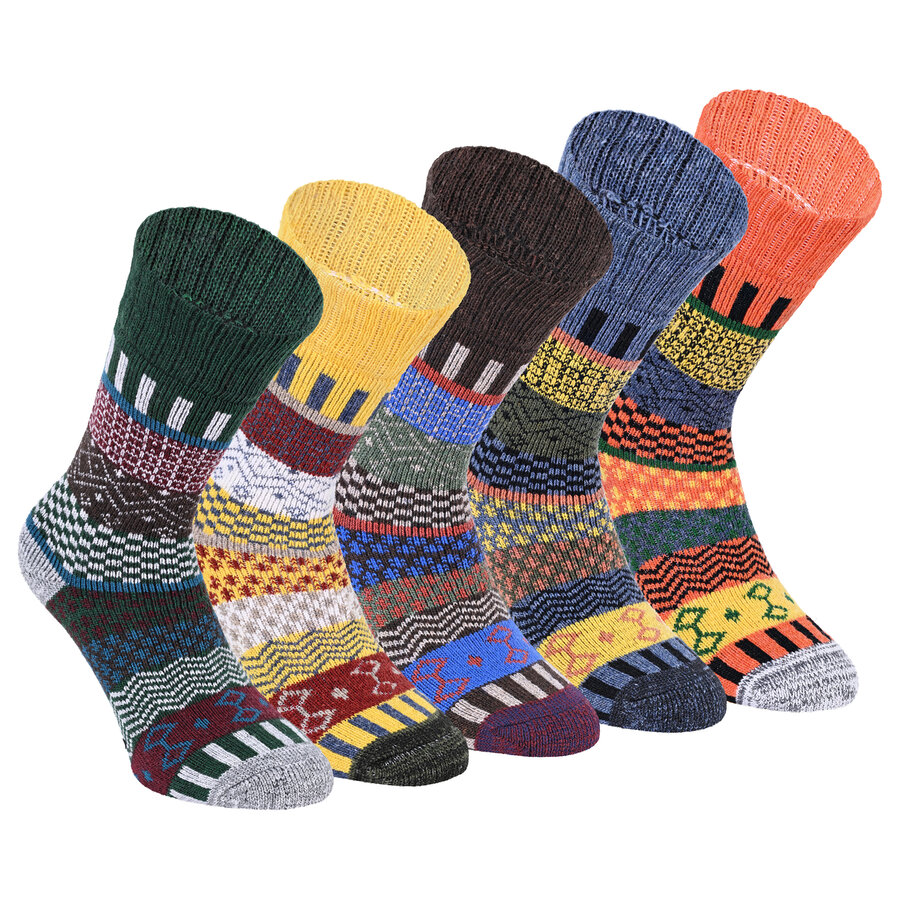 Dicke Wollsocken Folklore Skandinavien-Style bunt