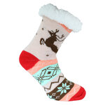 Thermo Hütten-Socken ABS-Noppen Rentier-Motiv - 16