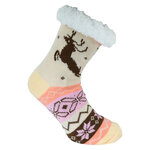 Thermo Hütten-Socken ABS-Noppen Rentier-Motiv - 17