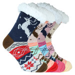 Thermo Hütten-Socken ABS-Noppen Rentier-Motiv - 8