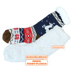 Thermo Hütten-Socken ABS-Noppen Rentier-Motiv - 4