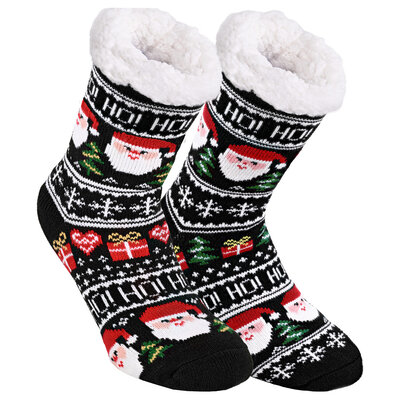 Thermo Hütten-Socken Weihnachtsmann-Motiv