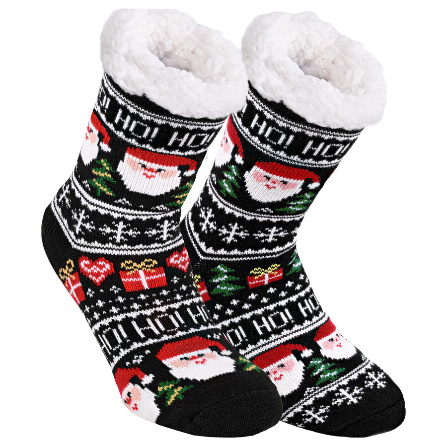 Thermo Hütten-Socken Weihnachtsmann-Motiv