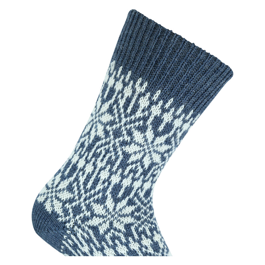 Wollsocken Norwegermuster Stern-Design Made in Germany jeans-natur - 3