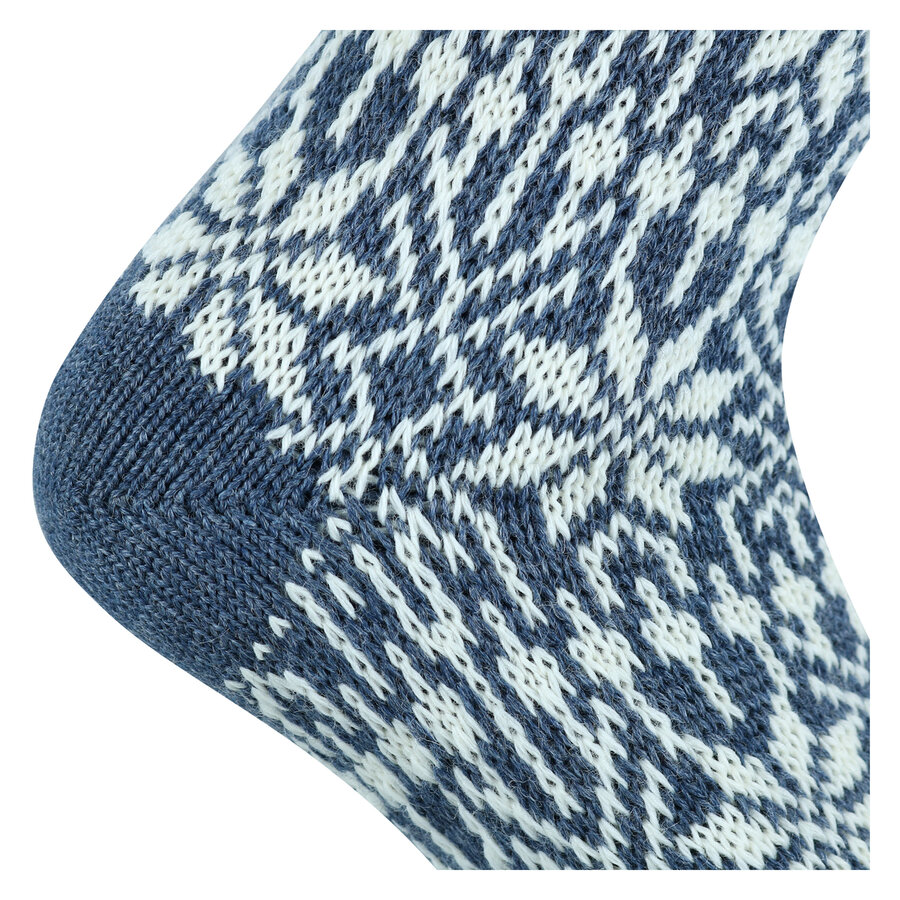 Wollsocken Norwegermuster Stern-Design Made in Germany jeans-natur - 4