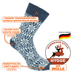 Wollsocken Norwegermuster Stern-Design Made in Germany jeans-natur - 2