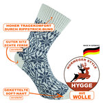 Norwegersocken Wolle Sternmuster Made in Germany natur-jeans - 2