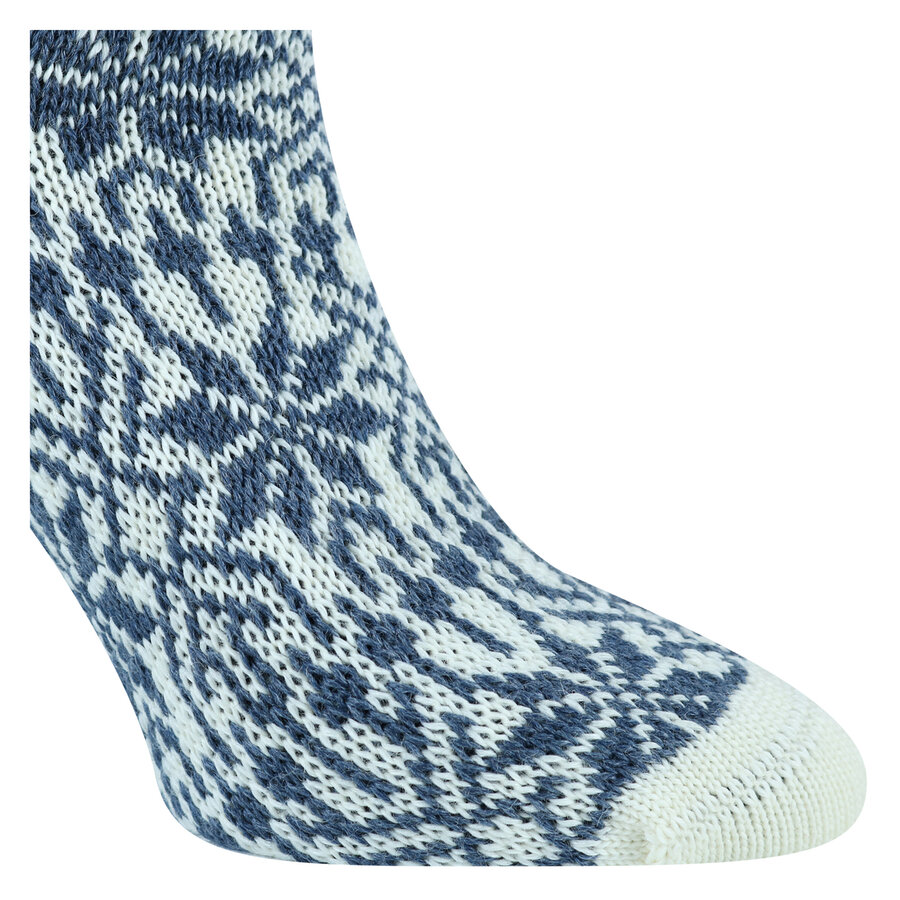 Norwegersocken Wolle Sternmuster Made in Germany natur-jeans - 3