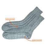Homesocks Stoppersocken Merino Wolle ABS Noppen Made in Germany hellgrau - 3
