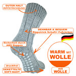 Homesocks Stoppersocken Merino Wolle ABS Noppen Made in Germany hellgrau - 14