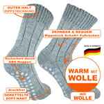 Homesocks Stoppersocken Merino Wolle ABS Noppen Made in Germany hellgrau - 2