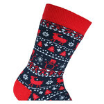 Weihnachtssocken Bio-Baumwolle Rentier- Schneemannmotive Made in Germany rot - 7