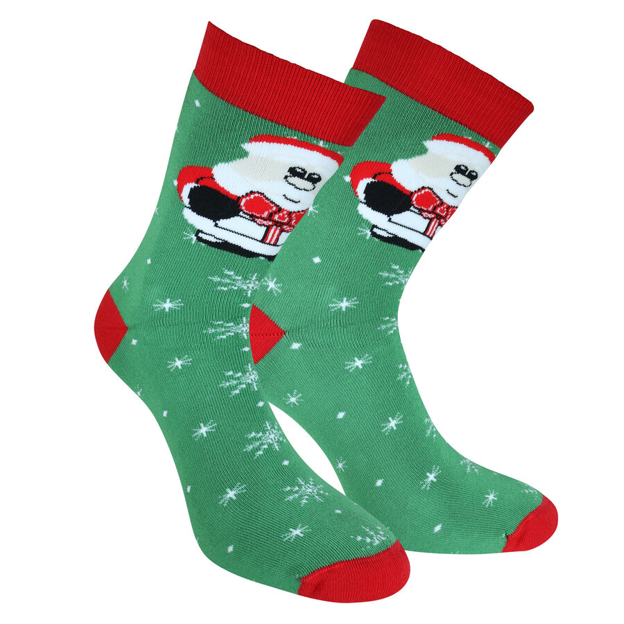 Weihnachtssocken Biobaumwolle Weihnachtsmann-Motiv Made in Germany bunt
