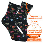 Damen Feinstrumpfsocken 45DEN Made in Germany Blumen - 2
