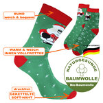 Weihnachtssocken Biobaumwolle Weihnachtsmann-Motiv Made in Germany bunt - 2