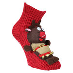 ABS Noppensocken 3D-Wintermotiv Weihnachts-Elch - 5