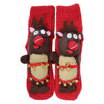 ABS Noppensocken 3D-Wintermotiv Weihnachts-Elch - 10