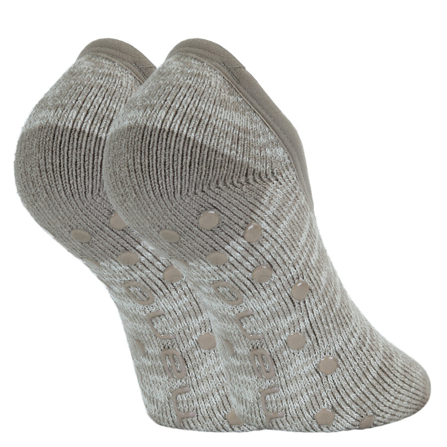 Dicke Damen ABS-Sneaker-Kuschel-Socken camano taupe-beige