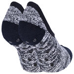 Dicke Damen ABS-Sneaker-Kuschel-Socken camano schwarz - 1