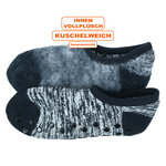 Dicke Damen ABS-Sneaker-Kuschel-Socken camano schwarz - 16