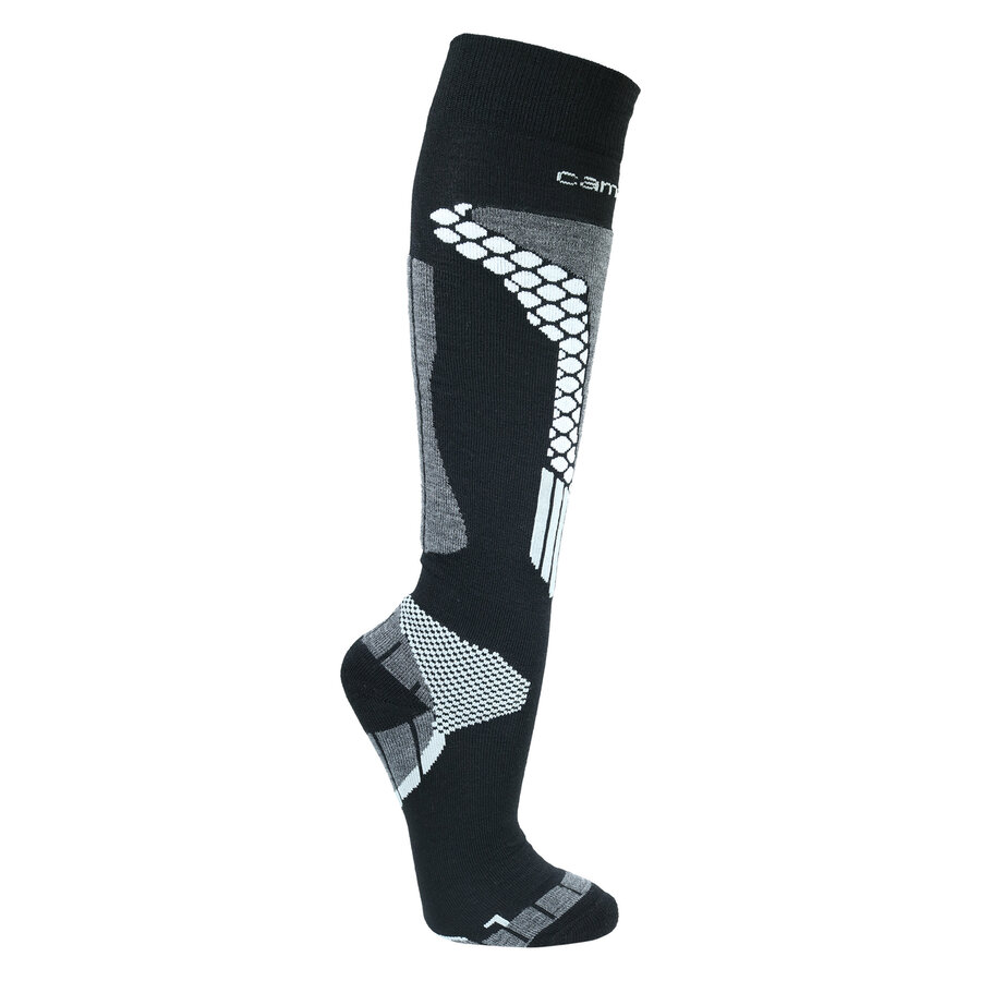 Wander-Kniestrümpfe Merino-Wolle camano grau-anthrazit