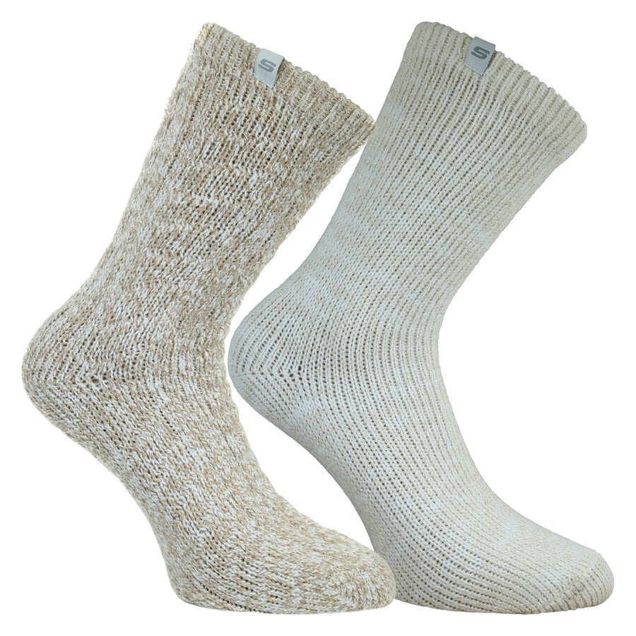 Kuschel-Lurex-Glitzer-Socken Skechers beige-wollweiß-mouline