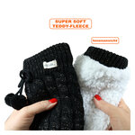 Damen Hütten-Kuschelsocken Glitzer Zierbommel Skechers schwarz - 3
