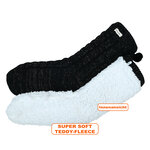 Damen Hütten-Kuschelsocken Glitzer Zierbommel Skechers schwarz - 4