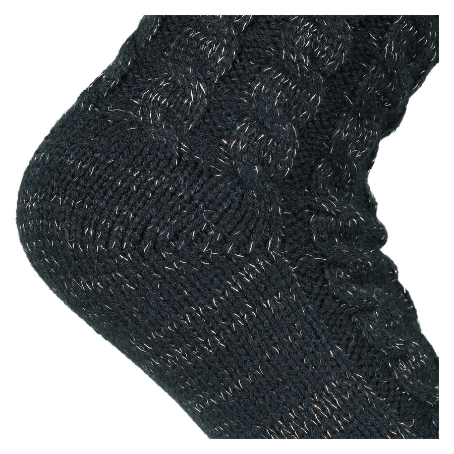 Damen Hütten-Kuschelsocken Glitzer Zierbommel Skechers schwarz - 7