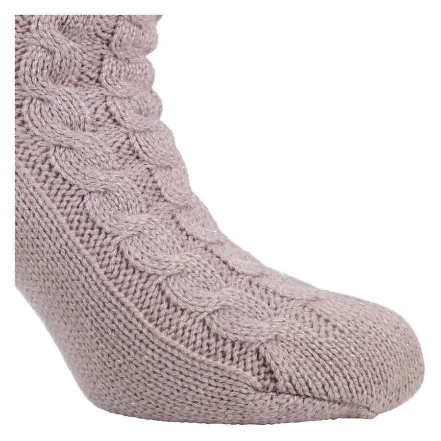 Damen Hütten-Kuschelsocken Glitzer Zierbommel Skechers altrosa - 9