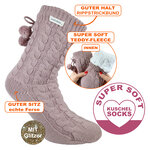 Damen Hütten-Kuschelsocken Glitzer Zierbommel Skechers altrosa - 2