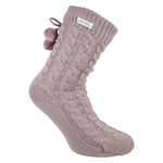 Damen Hütten-Kuschelsocken Glitzer Zierbommel Skechers altrosa - 1