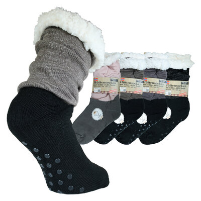 Damen Hüttensocken ABS-Noppen Glitzer-Lurex Antonio