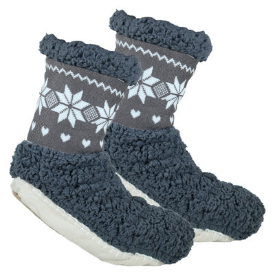 Määähga Hüttensocken ABS Noppen-Sohle Antonio grau