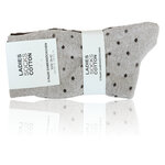 Damen Socken ohne Gummidruck Baumwolle Streifen Punkte beige-braun-mix - 3