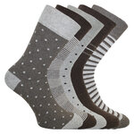 Damen Socken ohne Gummidruck Baumwolle Streifen Punkte beige-braun-mix - 1