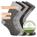 Damen Socken ohne Gummidruck Baumwolle Streifen Punkte beige-braun-mix - 2