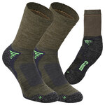 Outdoor Trekking Socken Merinowolle atmungsaktiv oliv - 1