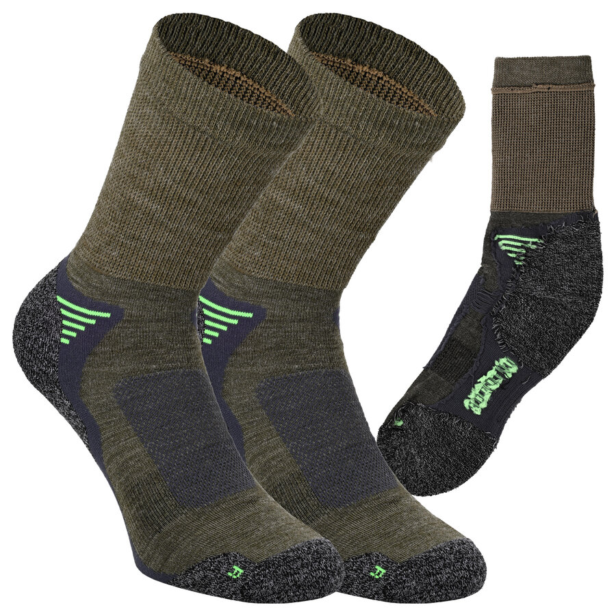 Outdoor Trekking Socken Merinowolle atmungsaktiv oliv