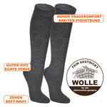 Herren Kniestrümpfe ohne Gummidruck Merino Wolle Apollo anthrazit - 7