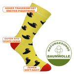 Enten-Spaß Motiv-Socken schwarze Enten auf gelb - 2