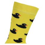 Enten-Spaß Motiv-Socken schwarze Enten auf gelb - 6