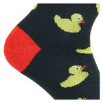 Enten-Spaß Motiv-Socken gelbe Enten auf schwarz - 5