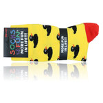 Enten-Spaß Motiv-Socken schwarze Enten auf gelb - 3