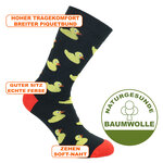 Enten-Spaß Motiv-Socken gelbe Enten auf schwarz - 2
