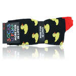 Enten-Spaß Motiv-Socken gelbe Enten auf schwarz - 3
