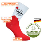 Tatort Socken Blutfleck Zielscheibe Made in Germany rot-weiß - 11