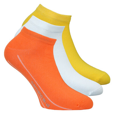 Sneakersocken ohne Gummidruck Camano orange-weiß-gelb