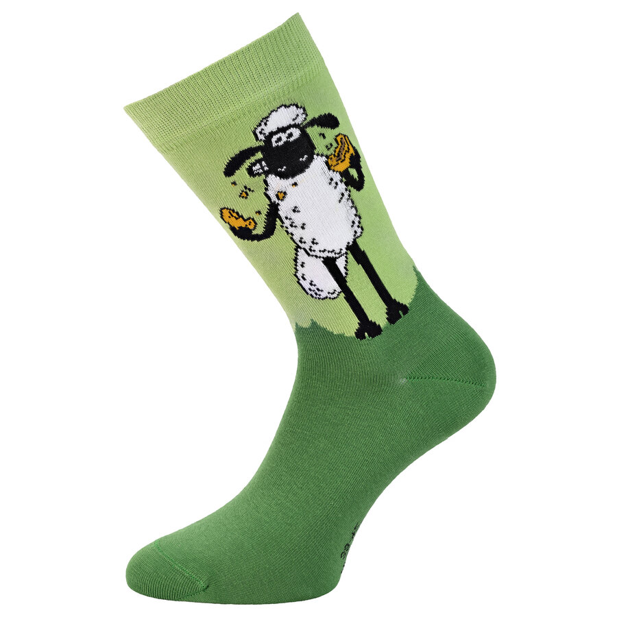 Shaun das Schaf mit Keks Socken Baumwolle Made in Germany grün - 9