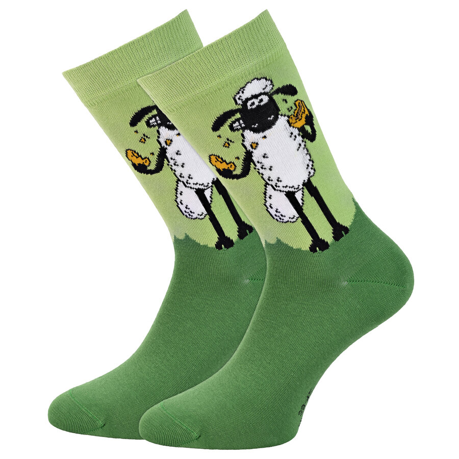 Shaun das Schaf mit Keks Socken Baumwolle Made in Germany grün - 10